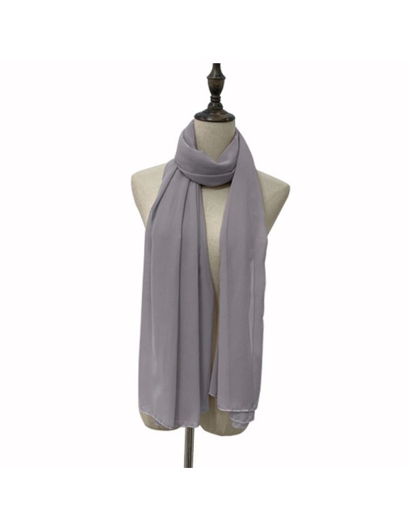 Muslim Style Scarfs Hijabs Monochrome Headscarf Silk Scarf For Women 006