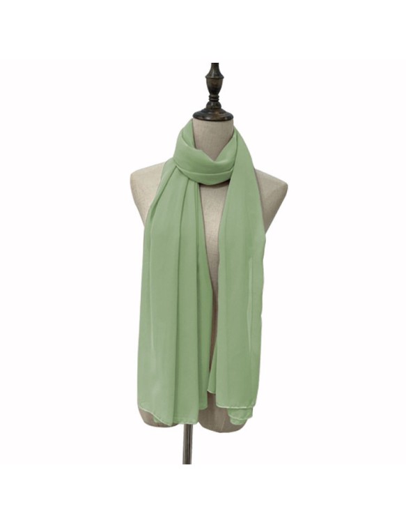 Muslim Style Scarfs Hijabs Monochrome Headscarf Silk Scarf For Women 006