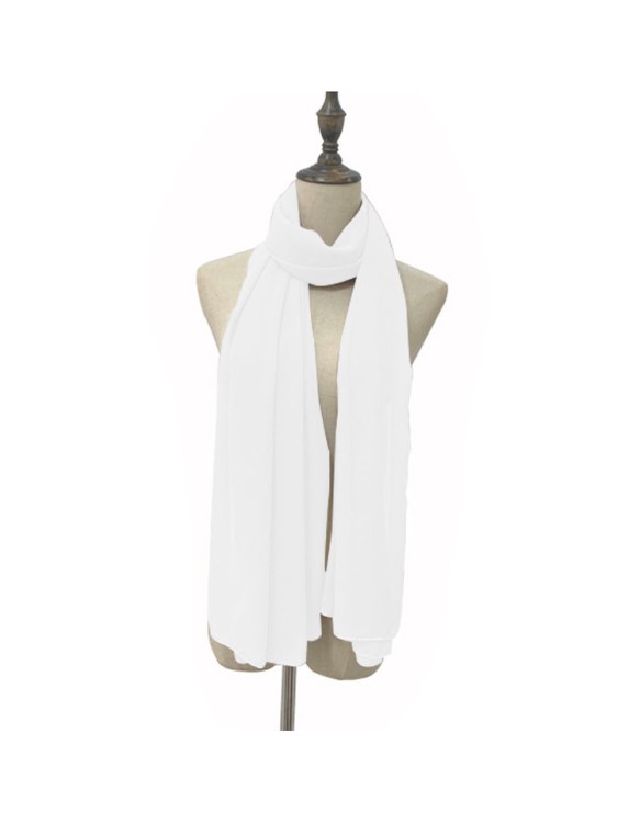 Muslim Style Scarfs Hijabs Monochrome Headscarf Silk Scarf For Women 006