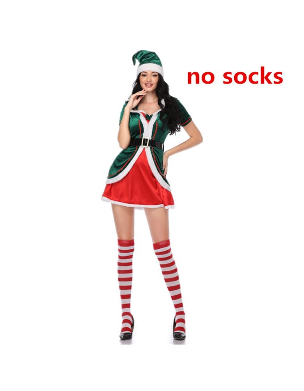 Lovely Green Plus Size Xmas Santa Claus Elf Helpers Costume M21947