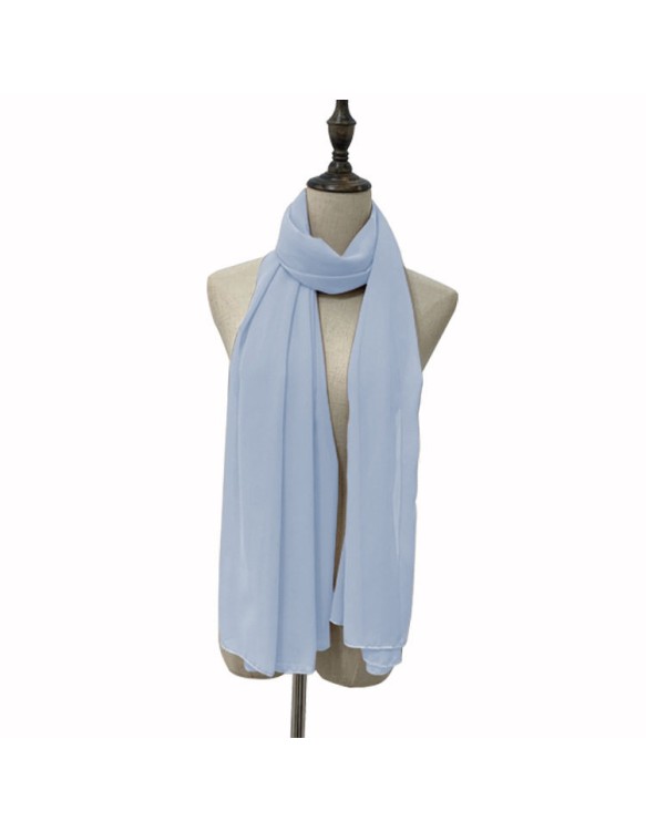 Muslim Style Scarfs Hijabs Monochrome Headscarf Silk Scarf For Women 006