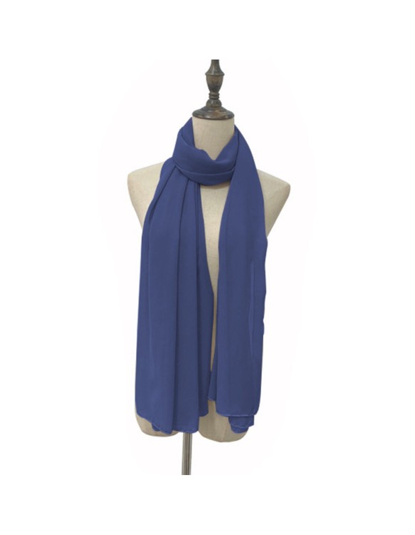 Muslim Style Scarfs Hijabs Monochrome Headscarf Silk Scarf For Women 006