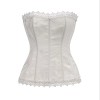 Womens White Lace Sexy Overbust Corset Lingerie with Garters M1518