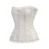 Womens White Lace Sexy Overbust Corset Lingerie with Garters M1518