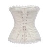 Womens White Lace Sexy Overbust Corset Lingerie with Garters M1518
