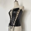 Women Sexy PU Leather Lace-up Bandage Corset M1302
