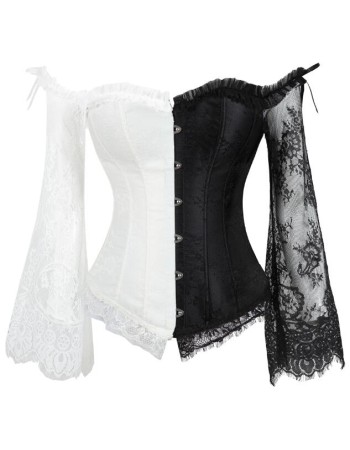 Black White Gothic Corset Top M1418C