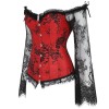 Lace long-sleeve one-line tights corset