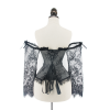 Sexy Long Floral Sleeves Off Shoulder Lace Gothic Victorian Corset M1418B