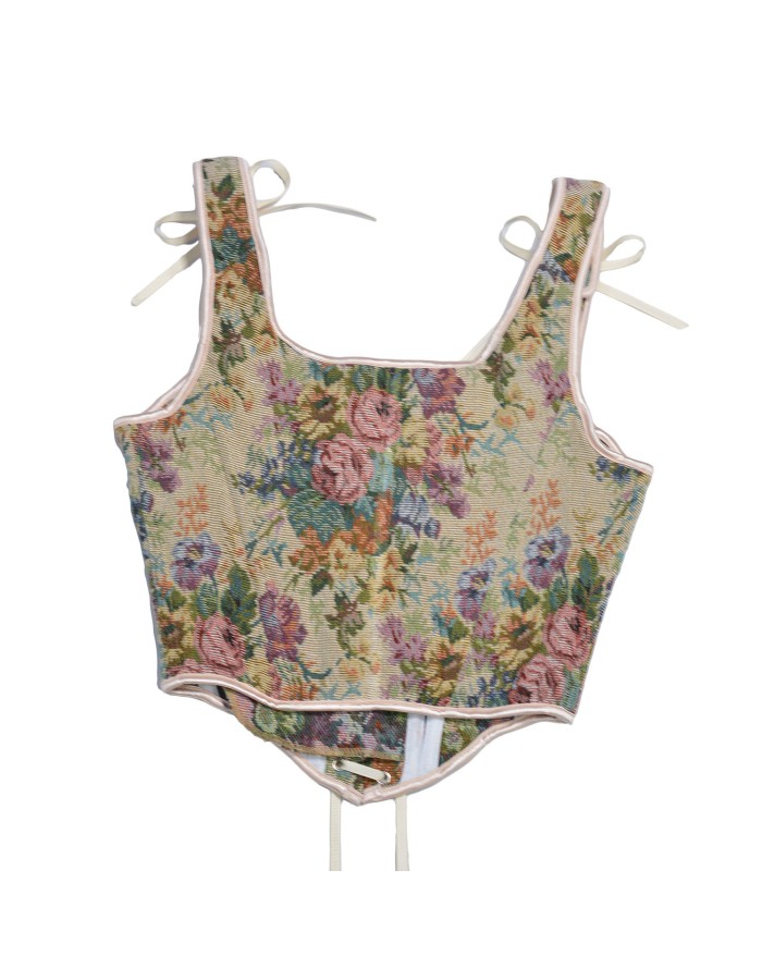 French Vintage Suspenders Waist Trainer Court Slimming Body Shaper Corset Tops For Women SML21668