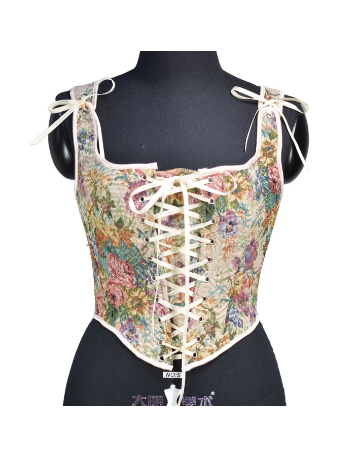 French Vintage Suspenders Waist Trainer Court Slimming Body Shaper Corset Tops For Women SML21668