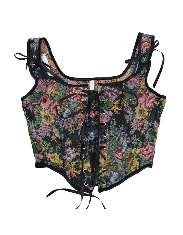 French Vintage Suspenders Waist Trainer Court Slimming Body Shaper Corset Tops For Women SML21668