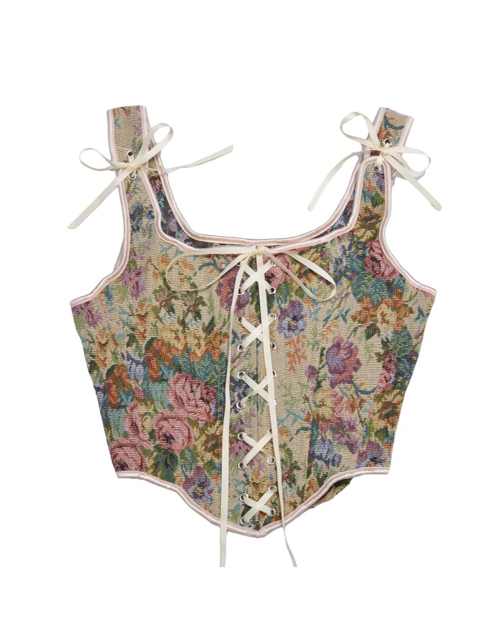 French Vintage Suspenders Waist Trainer Court Slimming Body Shaper Corset Tops For Women SML21668