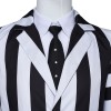 New Underworld Suit Costume Cosplay Black And White Striped Mage Dress Horror Halloween A178