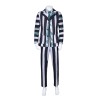 New Underworld Suit Costume Cosplay Black And White Striped Mage Dress Horror Halloween A178