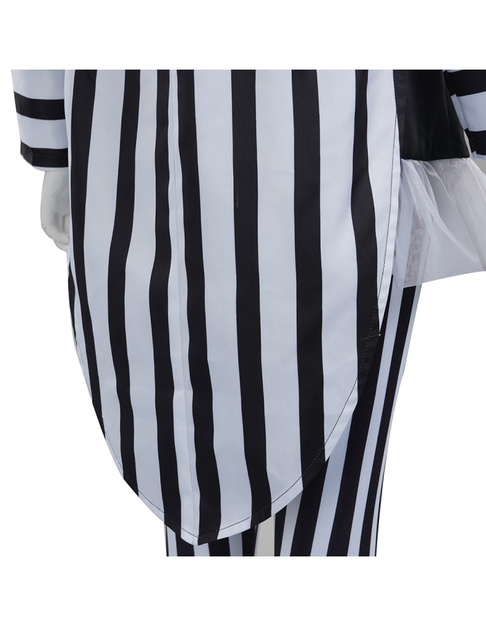 New Underworld Suit Costume Cosplay Black And White Striped Mage Dress Horror Halloween A178