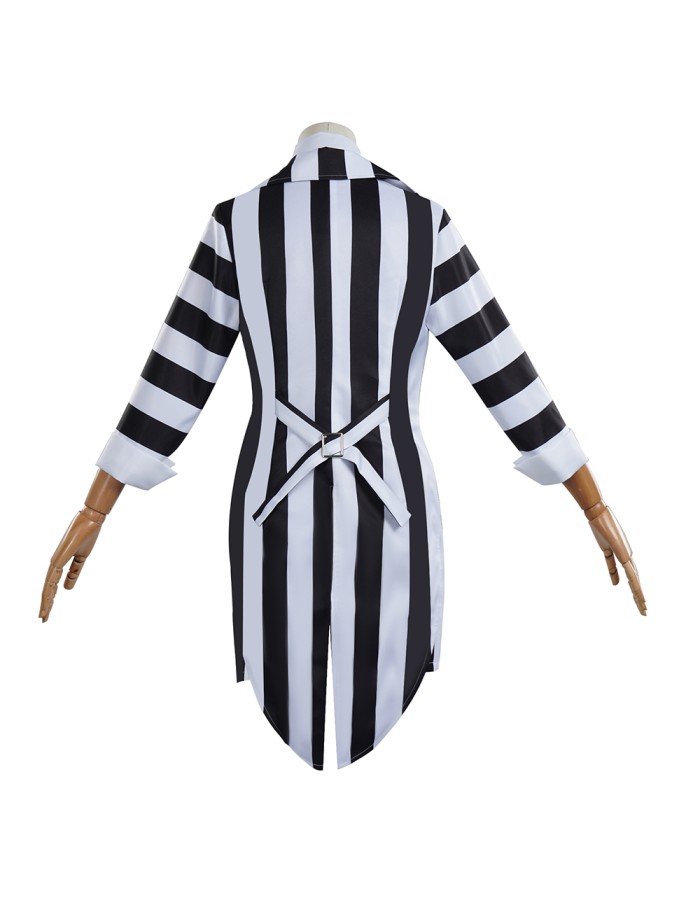 New Underworld Suit Costume Cosplay Black And White Striped Mage Dress Horror Halloween A178