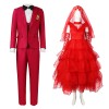 Underworld Dress Mage Cosplay Costume Red Wedding Suit Ghost Bride Horror Costume HW3069