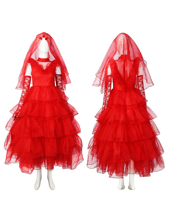 Underworld Dress Mage Cosplay Costume Red Wedding Suit Ghost Bride Horror Costume HW3069