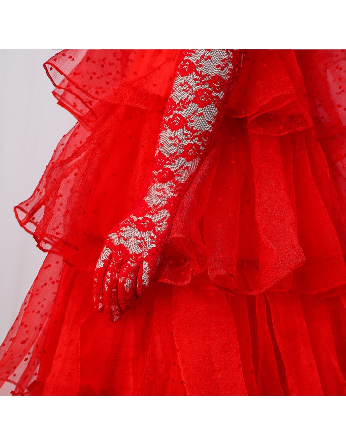 Underworld Dress Mage Cosplay Costume Red Wedding Suit Ghost Bride Horror Costume HW3069