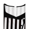 Striped Underworld Suit Slim Fit Collar Short Sleeved Cosplay Mage Costume Swing Dress MX5173 MX8228 MX8395