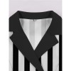 Striped Underworld Suit Slim Fit Collar Short Sleeved Cosplay Mage Costume Swing Dress MX5173 MX8228 MX8395