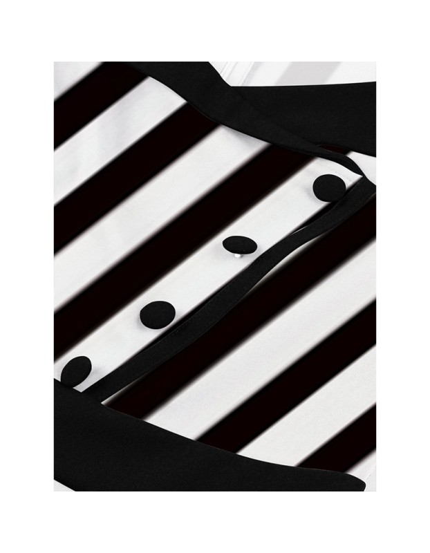 Striped Underworld Suit Slim Fit Collar Short Sleeved Cosplay Mage Costume Swing Dress MX5173 MX8228 MX8395