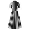 Striped Underworld Suit Slim Fit Collar Short Sleeved Cosplay Mage Costume Swing Dress MX5173 MX8228 MX8395