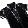 Plus Size Bodysuit Short Sleeve Men's PVC Bright Sexy Shorts Zipper Open Leather Jumpsuit SX0112