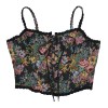 Vintage Bustier Oil Painting Jacquard Embroidery Halter Vest Fishbone Shapewear Lace Corset SML21738