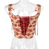 Plant Flowers Bustier Yarn-Dyed Jacquard Oil Painting Style Ink Chrysanthemum Vintage Corset  SML1101