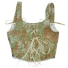 Plant Flowers Bustier Yarn-Dyed Jacquard Oil Painting Style Ink Chrysanthemum Vintage Corset  SML1101
