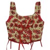 Plant Flowers Bustier Yarn-Dyed Jacquard Oil Painting Style Ink Chrysanthemum Vintage Corset  SML1101