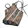 Vintage Bustier Oil Painting Jacquard Embroidery Halter Vest Fishbone Shapewear Lace Corset SML21738