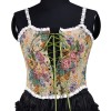 Vintage Bustier Oil Painting Jacquard Embroidery Halter Vest Fishbone Shapewear Lace Corset SML21738