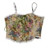 Vintage Bustier Oil Painting Jacquard Embroidery Halter Vest Fishbone Shapewear Lace Corset SML21738