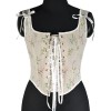 Sexy Women Corset Top French Bustier Small Floral Strap Fishbone Short Vest Bustier Crop SML21639