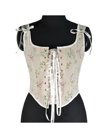 Sexy Women Corset Top French Bustier Small Floral Strap Fishbone Short Vest Bustier Crop SML21639