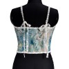Vintage Bustier Oil Painting Jacquard Embroidery Halter Vest Fishbone Shapewear Lace Corset SML21738