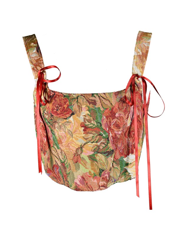 Double Vest Chest Top Butterfly Shoulder Strap Knot Ink Chrysanthemum Fishbone Corset SML1102