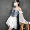 Vintage Bustier Oil Painting Jacquard Embroidery Halter Vest Fishbone Shapewear Lace Corset SML21738