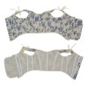 Lace-up Corset Vintage Large Orchid Print Bustier Crop Folded Waistcoat Blouse Corset SML21008