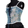 Vintage Bustier Oil Painting Jacquard Embroidery Halter Vest Fishbone Shapewear Lace Corset SML21738