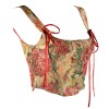 Double Vest Chest Top Butterfly Shoulder Strap Knot Ink Chrysanthemum Fishbone Corset SML1102