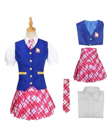 Girls Striped Costume Princess Dress Cosplay Stage Performance College Plaid School Uniform  FL01