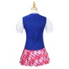 Girls Striped Costume Princess Dress Cosplay Stage Performance College Plaid School Uniform  FL01