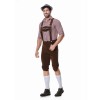 Men Oktoberfest Suspenders Plaid Beer Suit Servant Cosplay Maid Costume XY82342