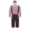 Men Oktoberfest Suspenders Plaid Beer Suit Servant Cosplay Maid Costume XY82342