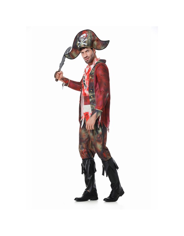 Pirate Game Uniform Costume Masquerade Captain Zombie Men Pirate Cosplay XY82337