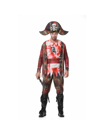 Pirate Game Uniform Costume Masquerade Captain Zombie Men Pirate Cosplay XY82337